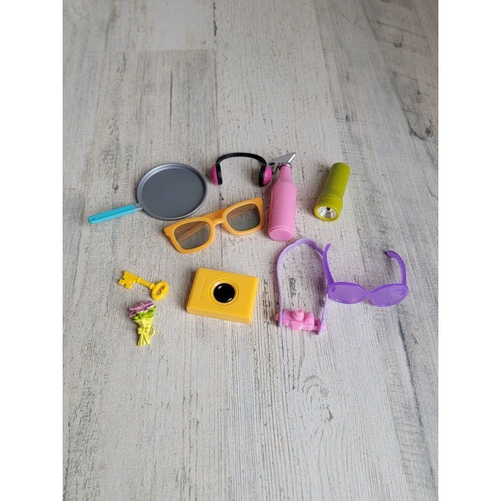 Doll accessory camera glasses headphones key variety toy set